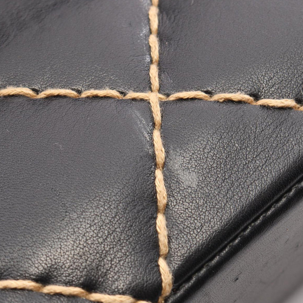 Chanel CC Calfskin Wild Stitch Flap — Black
