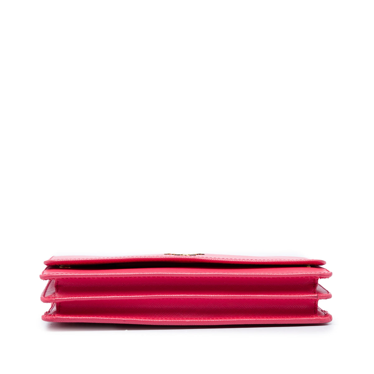 Prada Saffiano Wallet on Chain — Pink
