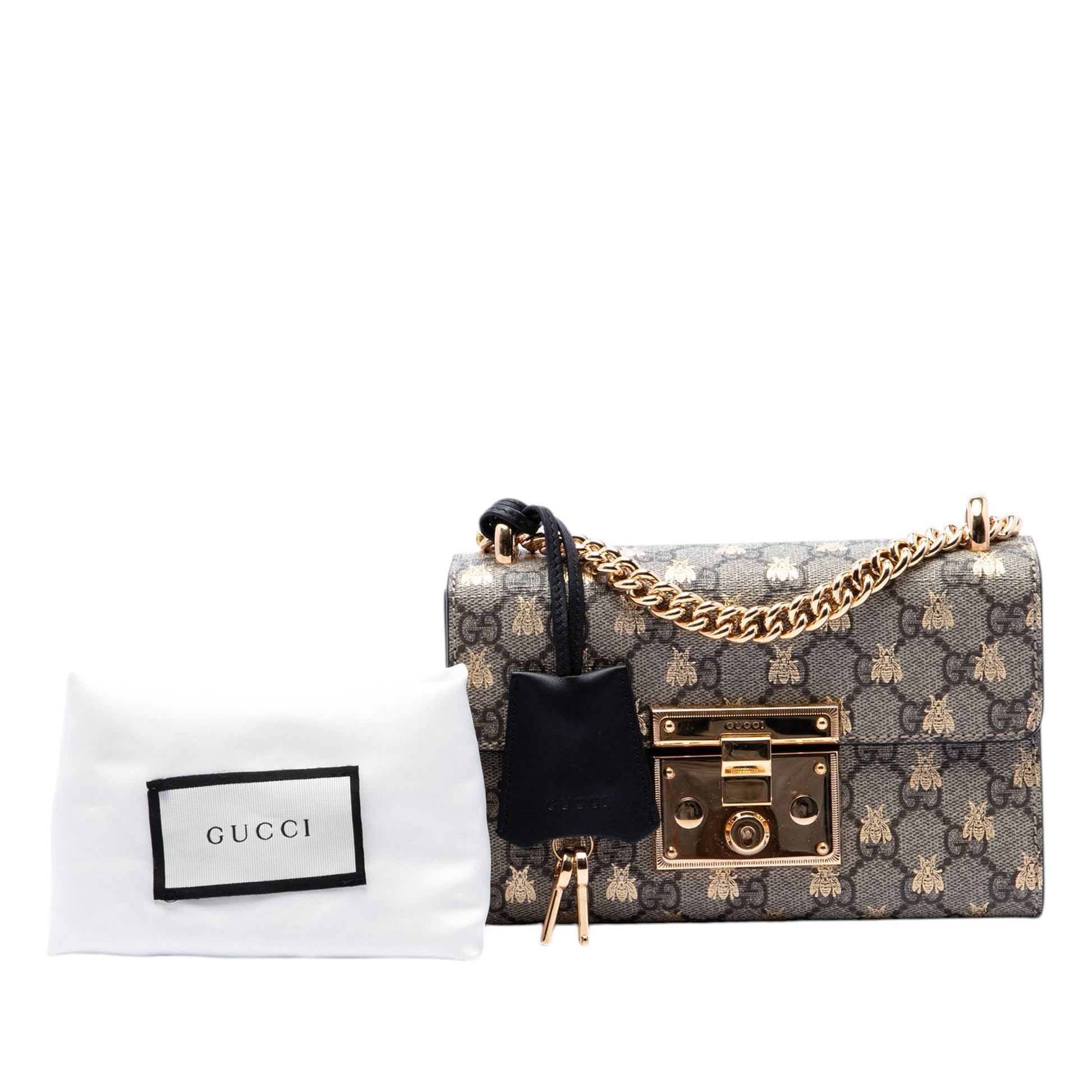 Gucci Small GG Supreme Bee Padlock Crossbody
