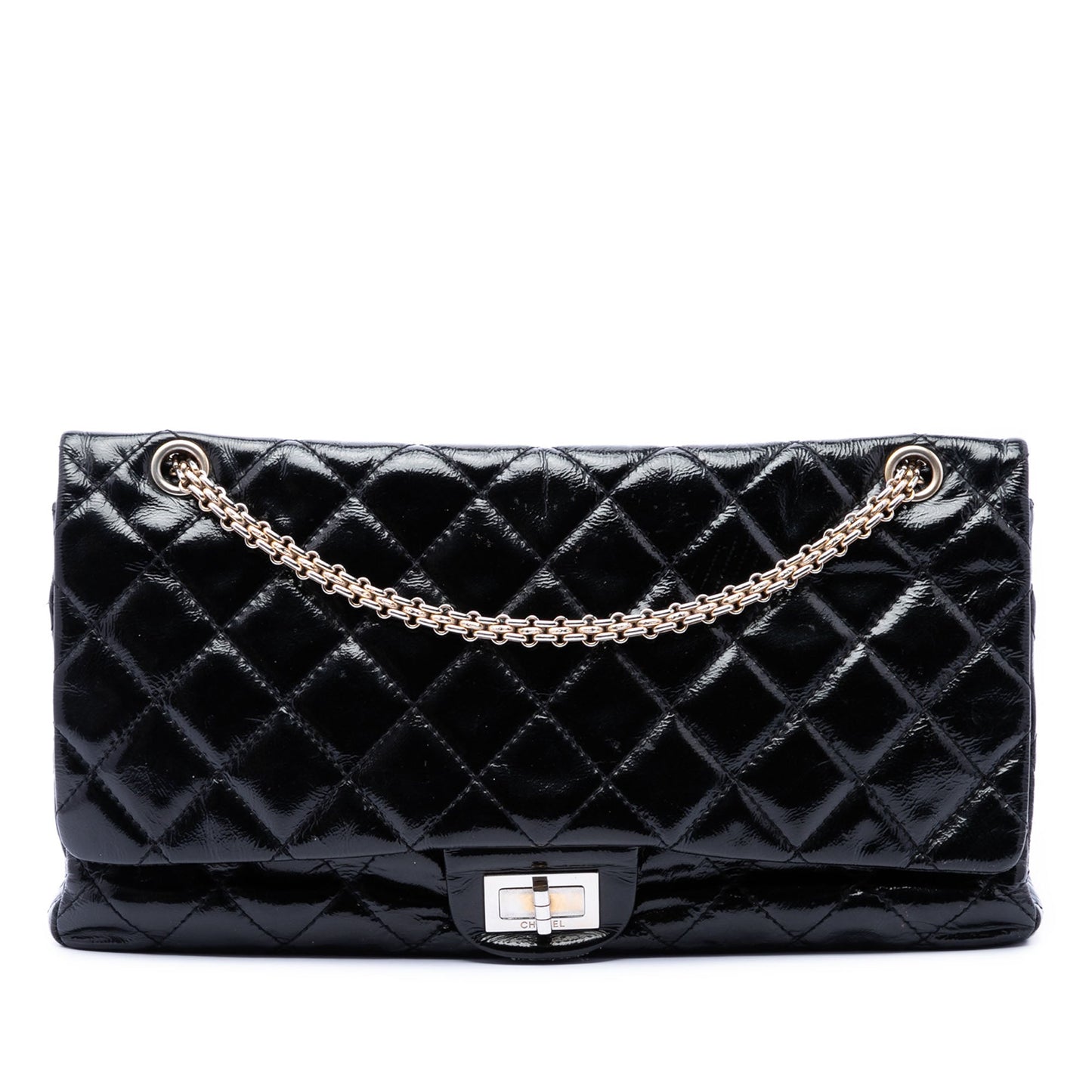 Chanel Quilted Crinkled Patent Reissue 2.55 Double Flap 227