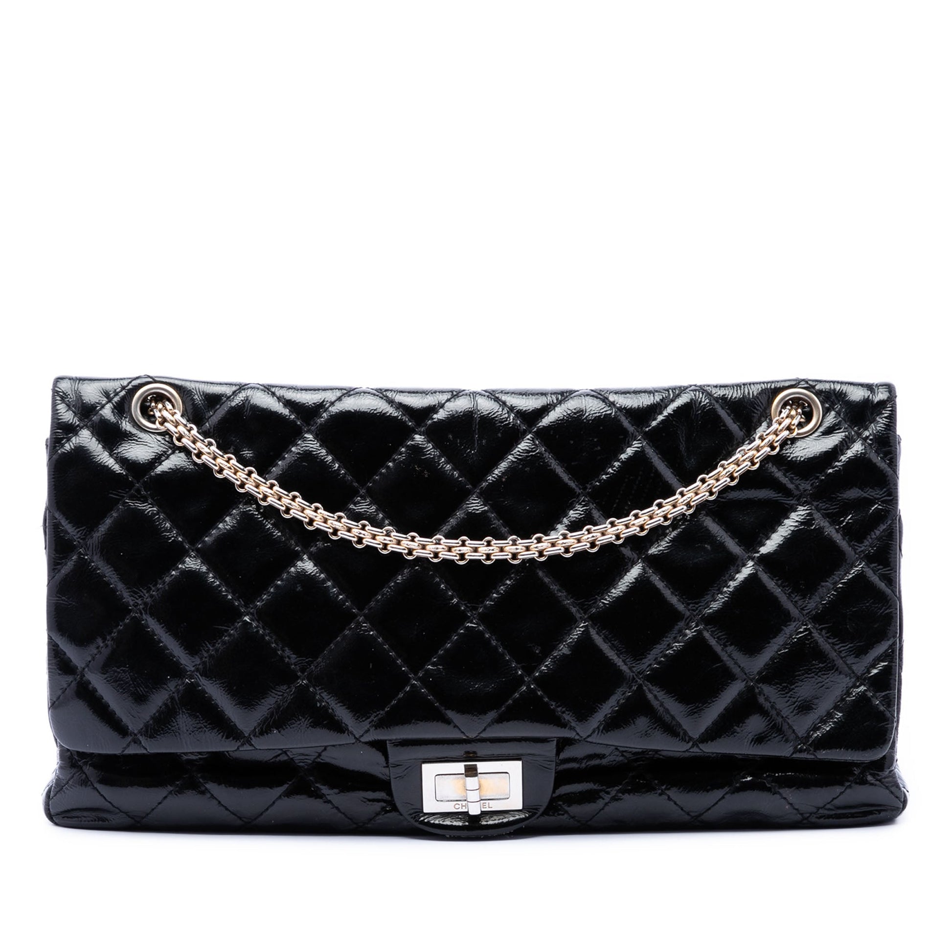 Chanel Quilted Crinkled Patent Reissue 2.55 Double Flap 227