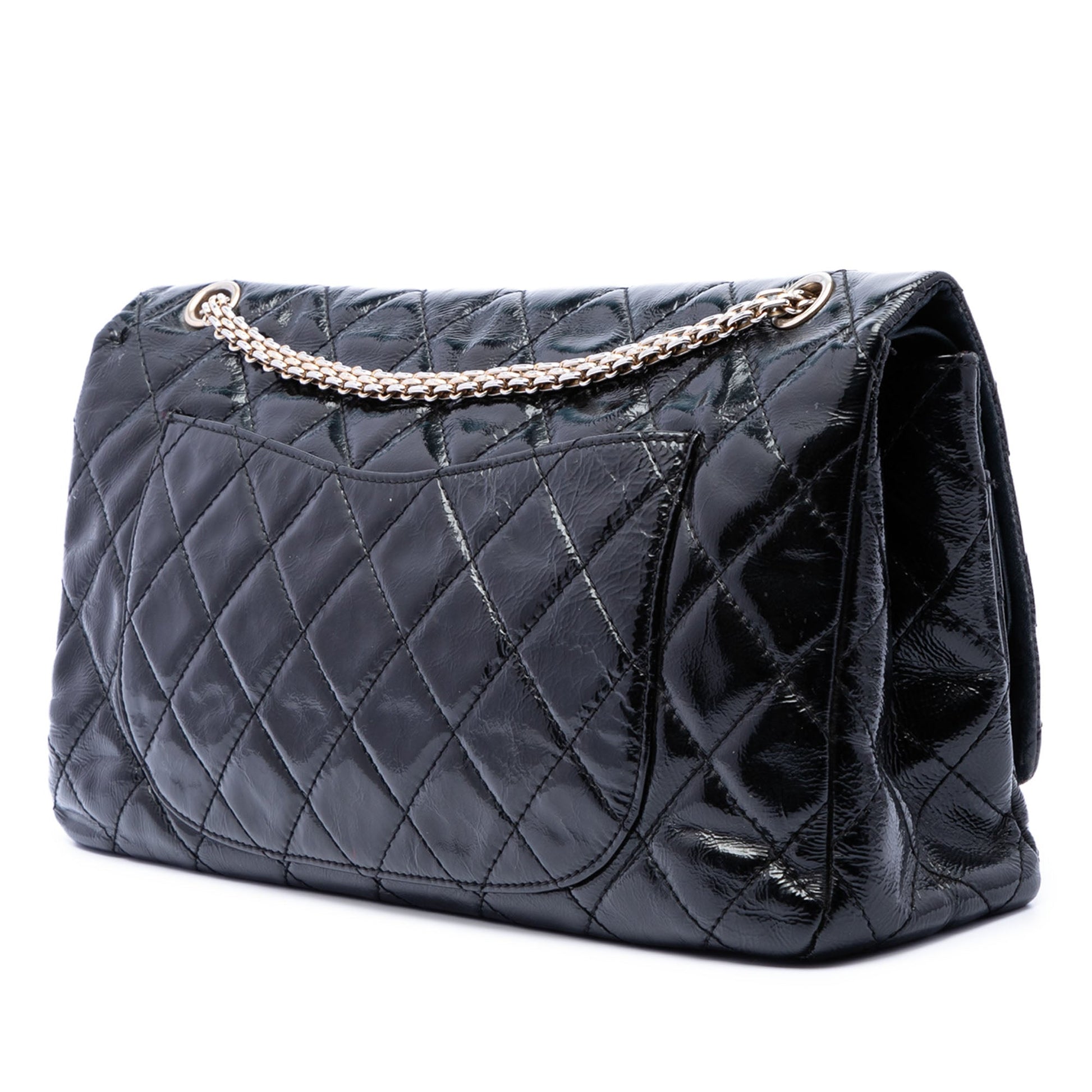 Chanel Quilted Crinkled Patent Reissue 2.55 Double Flap 227
