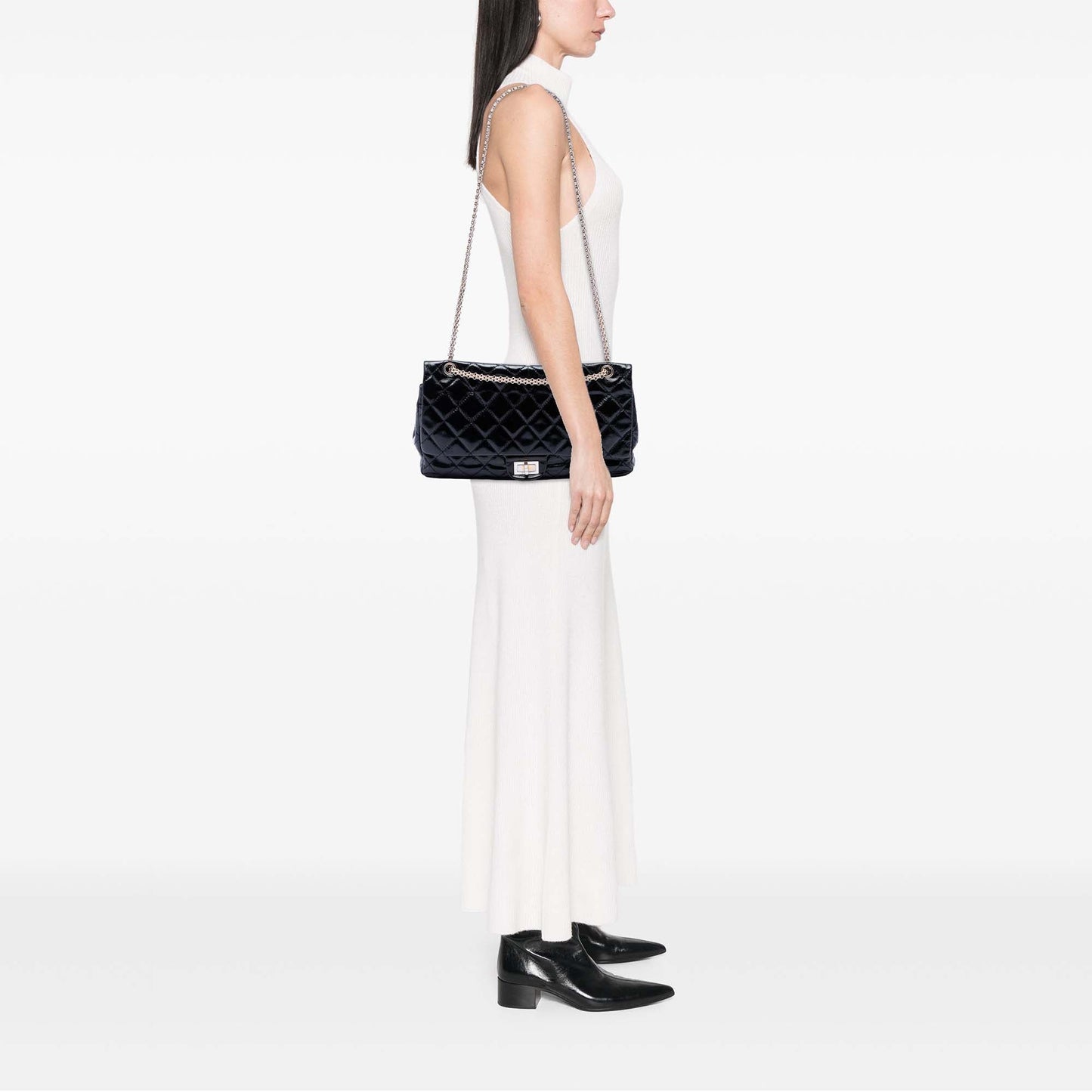 Chanel Quilted Crinkled Patent Reissue 2.55 Double Flap 227