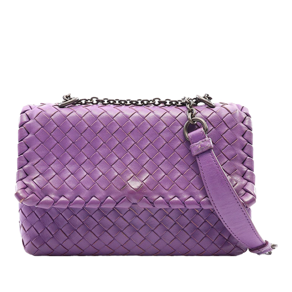Bottega Veneta Baby Nappa Intrecciato Olimpia — Purple