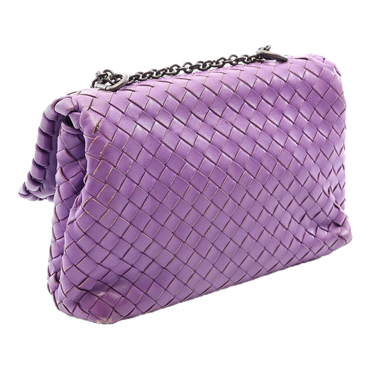 Bottega Veneta Baby Nappa Intrecciato Olimpia — Purple