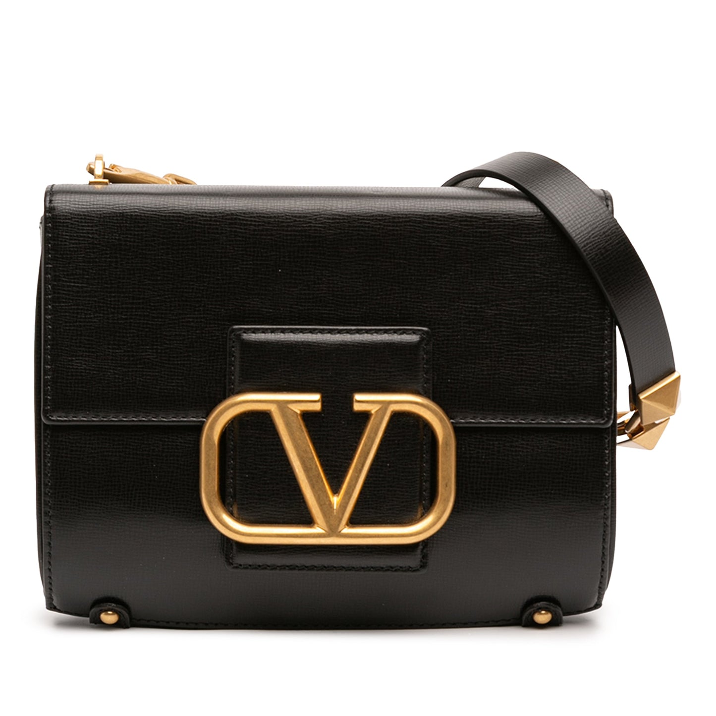 Valentino Grained Calfskin Stud Sign Shoulder Bag