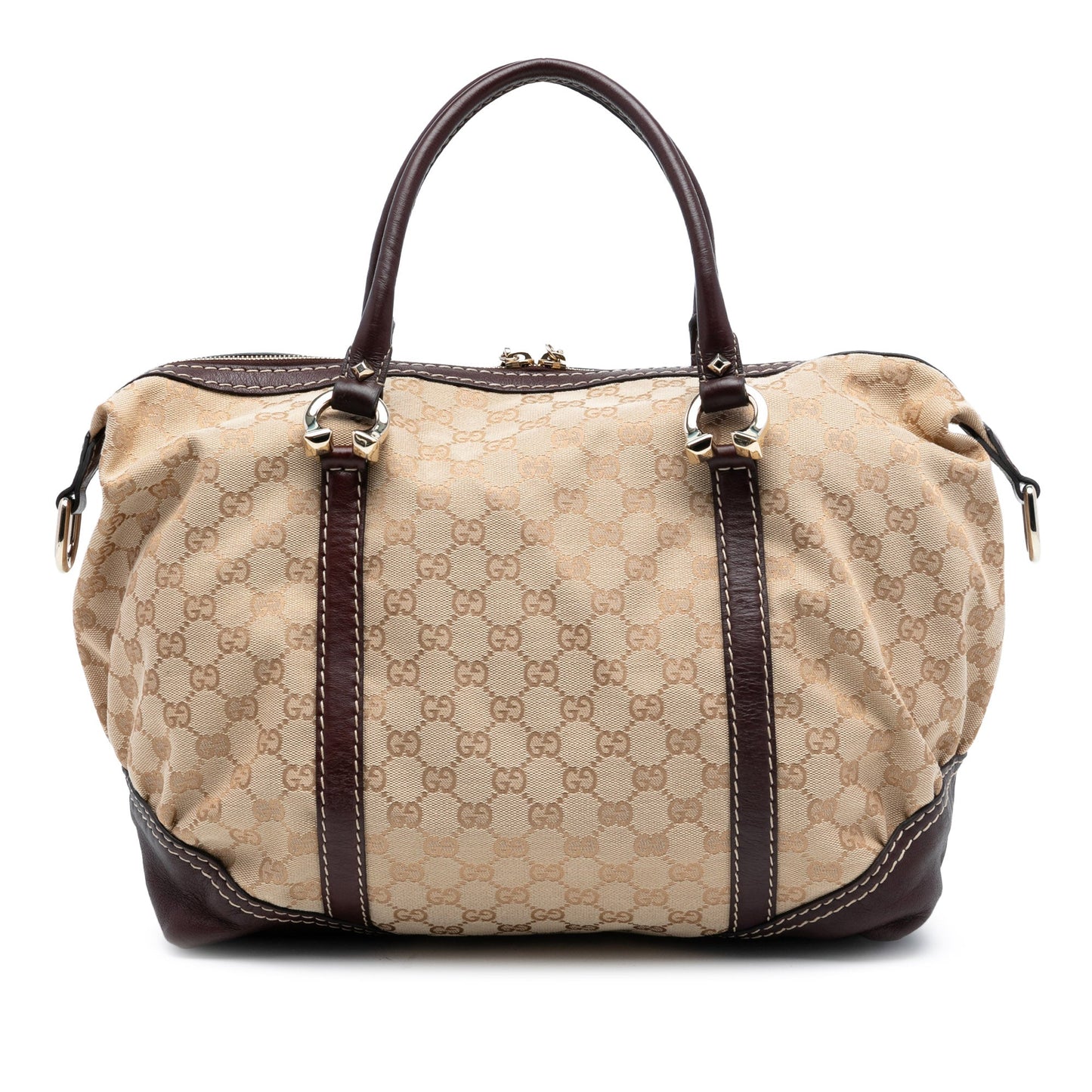 Gucci GG Canvas Horsebit Nail Boston Bag