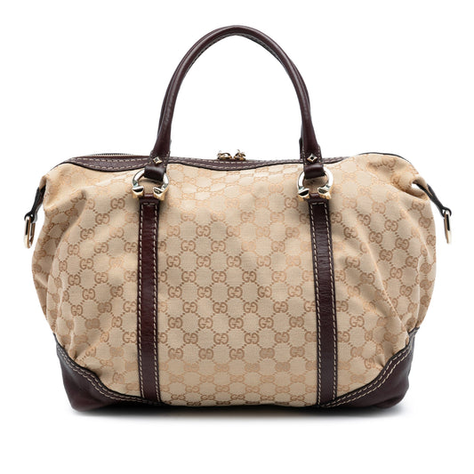 Gucci GG Canvas Horsebit Nail Boston Bag