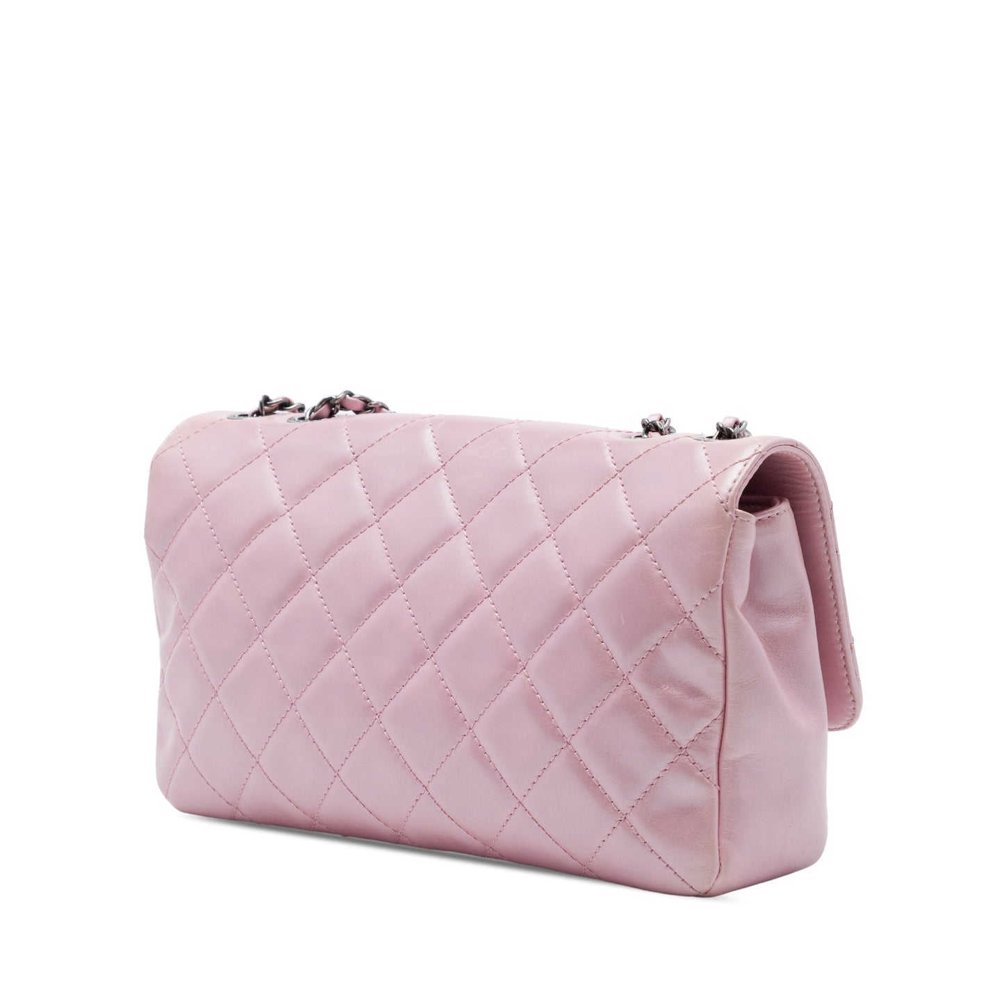 Chanel Medium Quilted Metallic Calfskin Coco Pleats Chain Flap