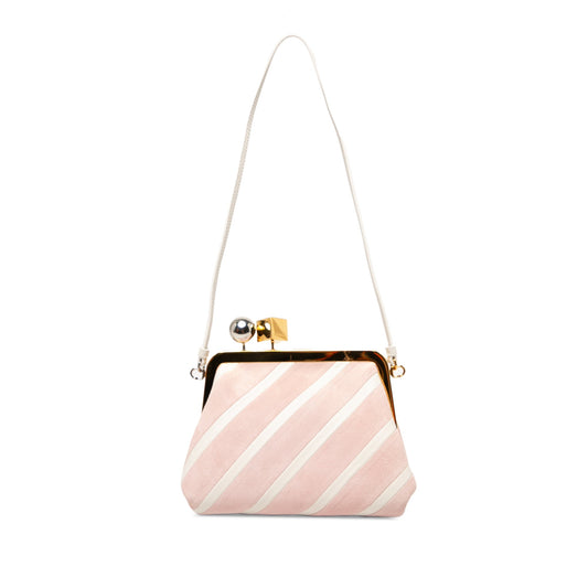 Jacquemus Suede and Leather The Berlingot Shoulder Bag — Pink
