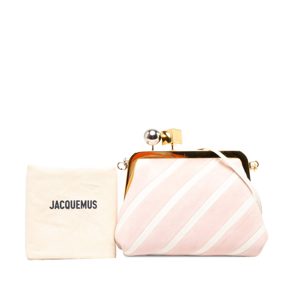Jacquemus Suede and Leather The Berlingot Shoulder Bag — Pink