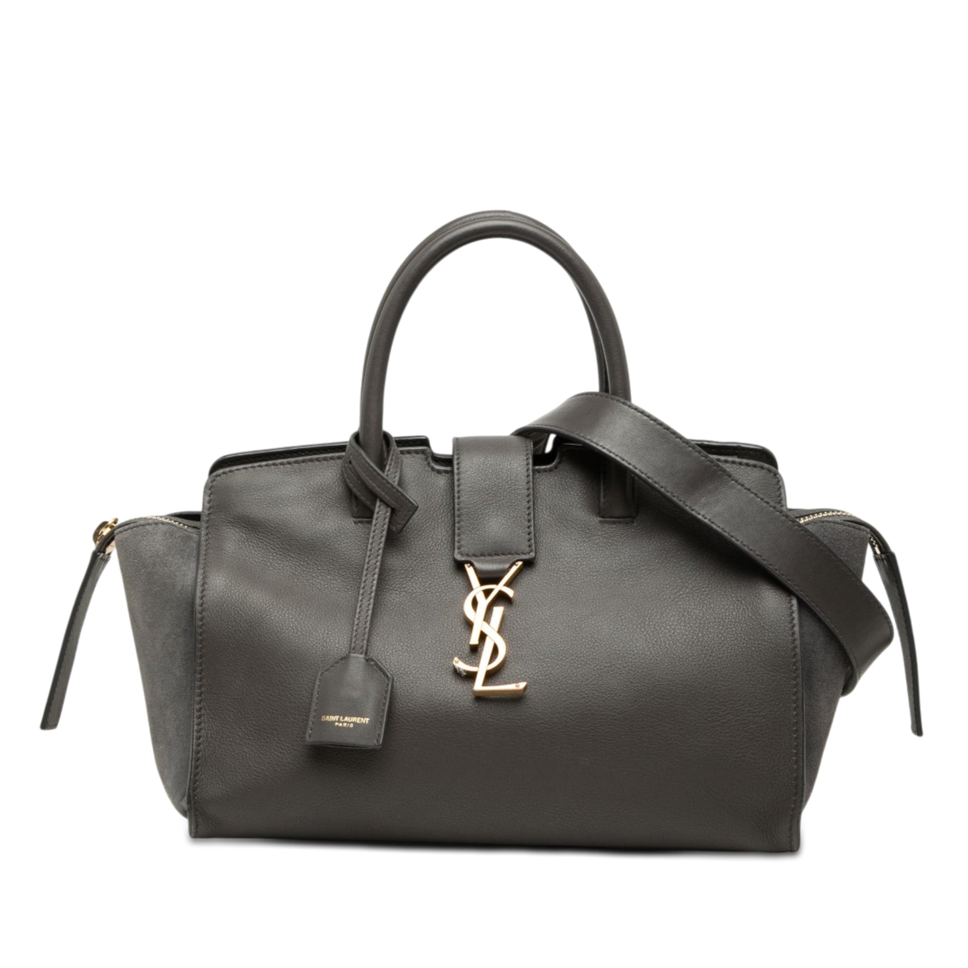 Saint Laurent Baby Leather Monogram Downtown Cabas Satchel