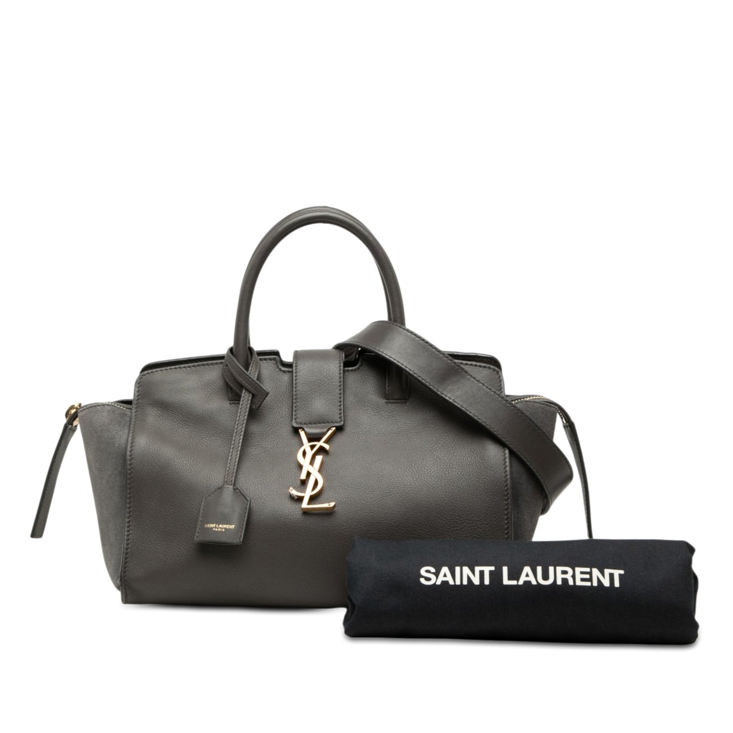 Saint Laurent Baby Leather Monogram Downtown Cabas Satchel