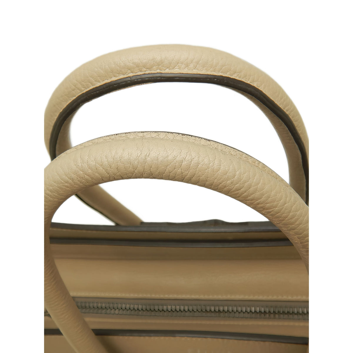 Celine Micro Leather Luggage Tote — Beige