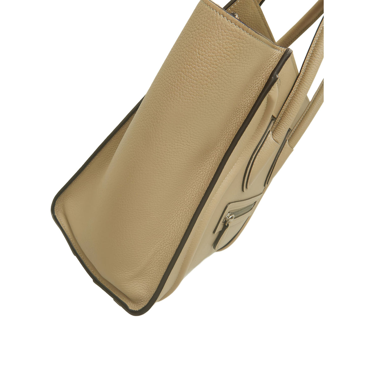 Celine Micro Leather Luggage Tote — Beige