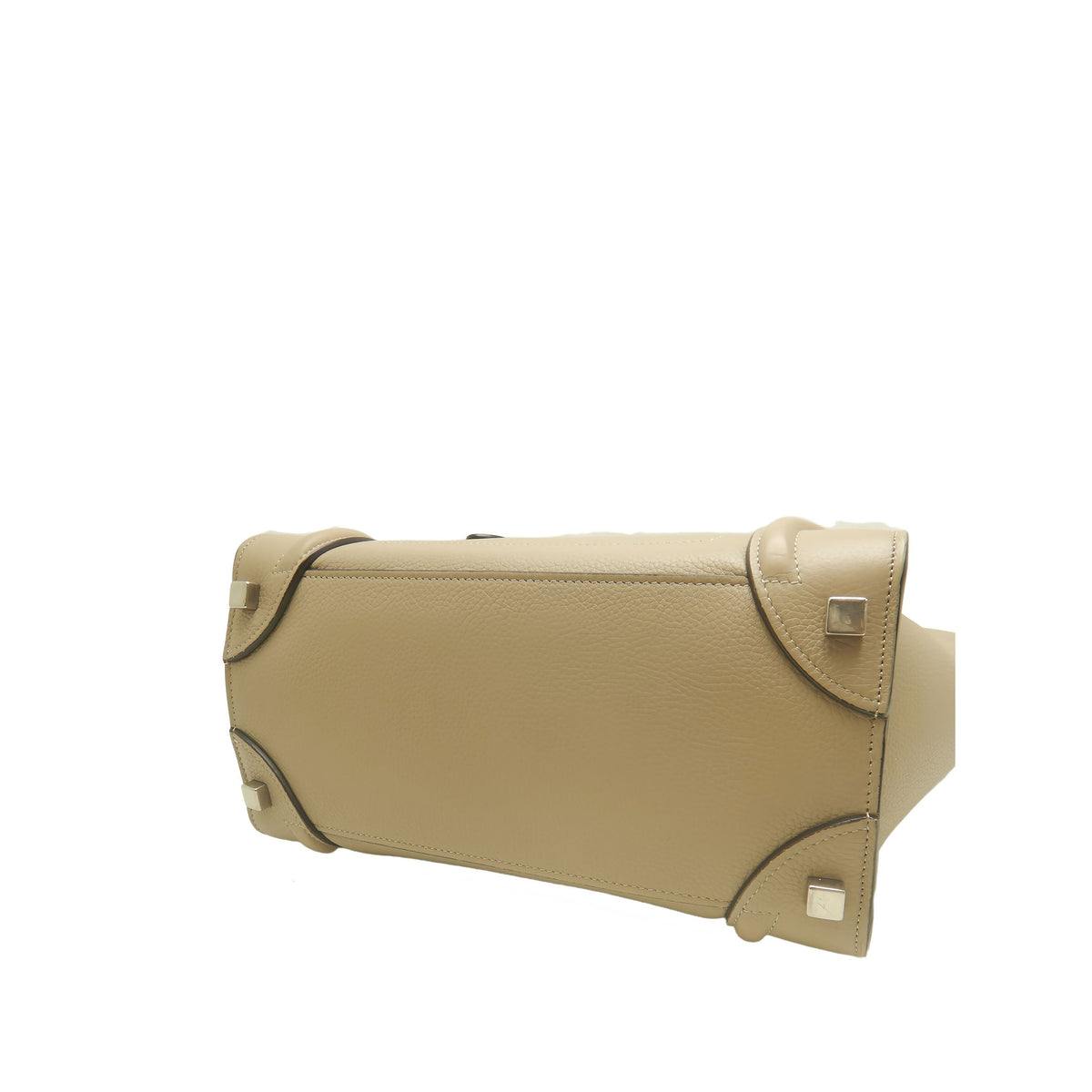Celine Micro Leather Luggage Tote — Beige