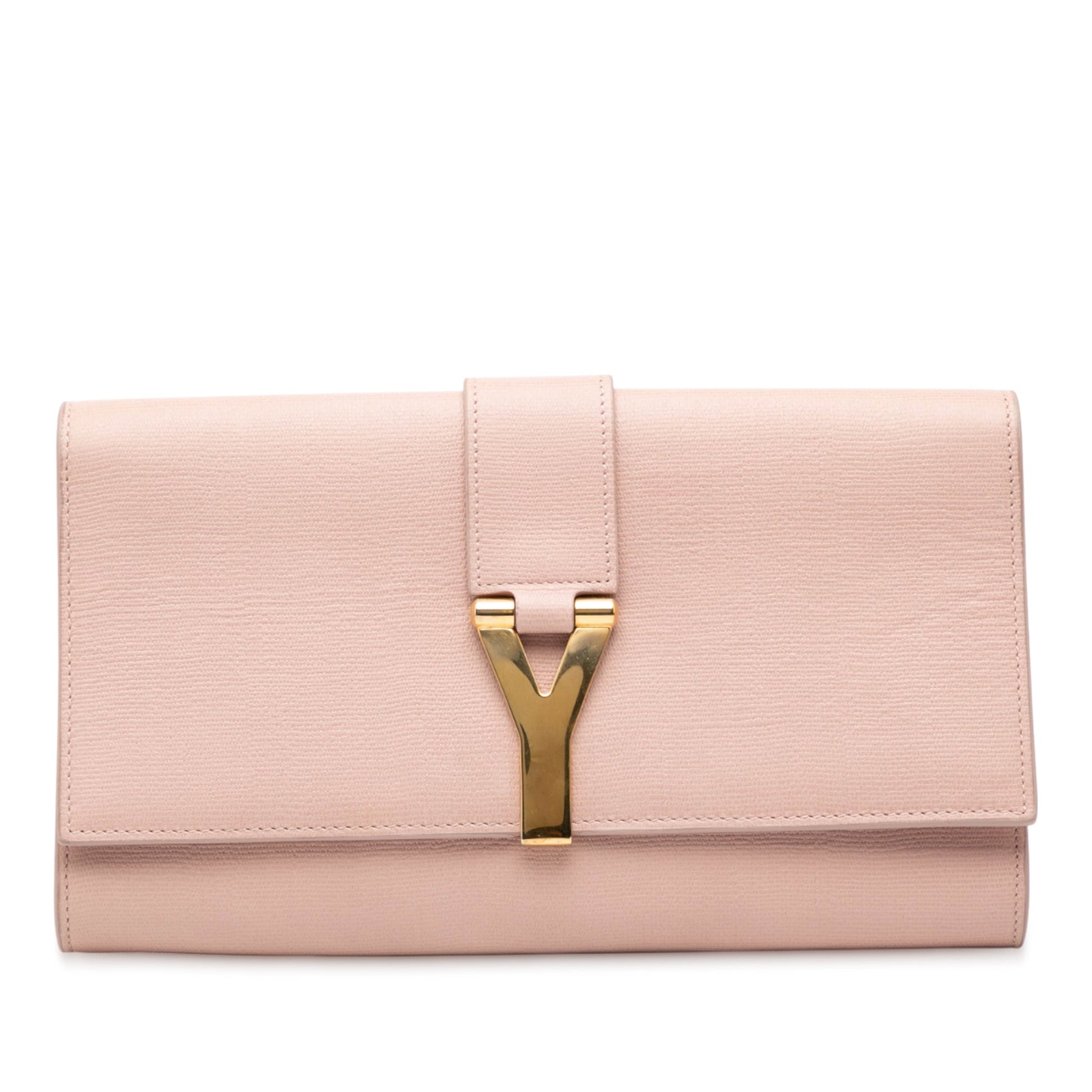 Saint Laurent Textured Leather Chyc Ligne Clutch