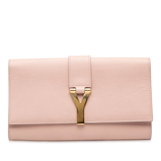 Saint Laurent Textured Leather Chyc Ligne Clutch