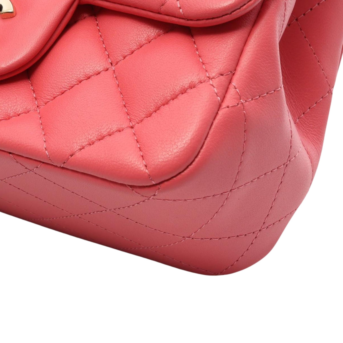 Chanel Mini Square Classic Lambskin Single Flap — Pink