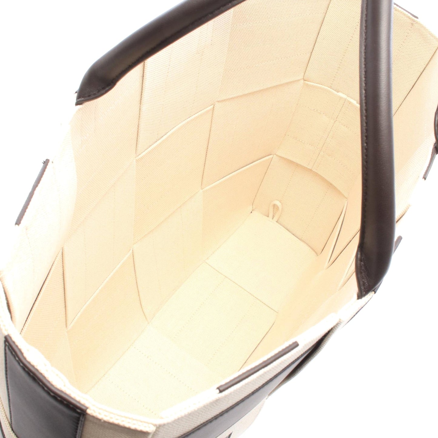 Bottega Veneta Large Canvas and Leather Intrecciato Arco Tote