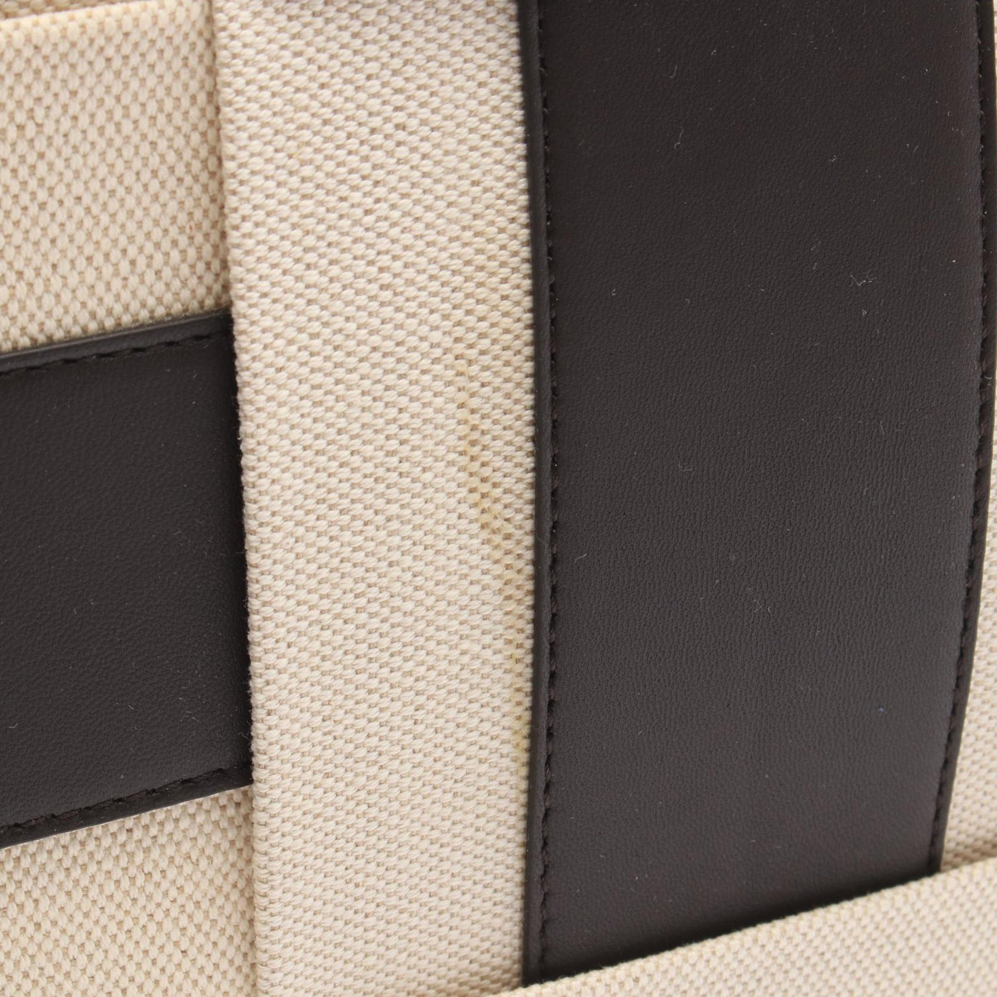 Bottega Veneta Large Canvas and Leather Intrecciato Arco Tote