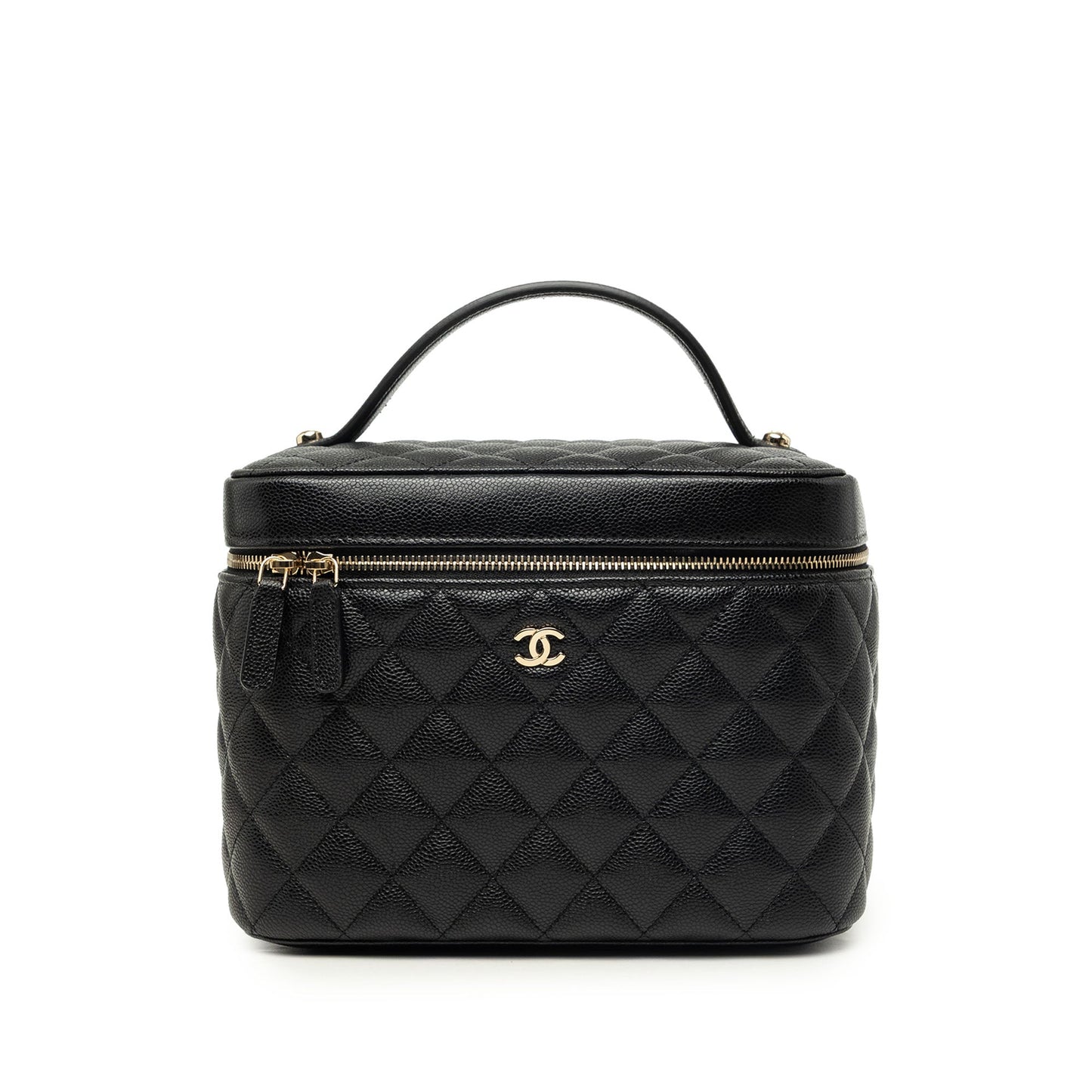 Chanel Medium CC Quilted  Caviar Vanity Case