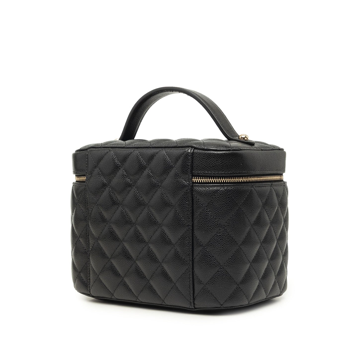 Chanel Medium CC Quilted  Caviar Vanity Case