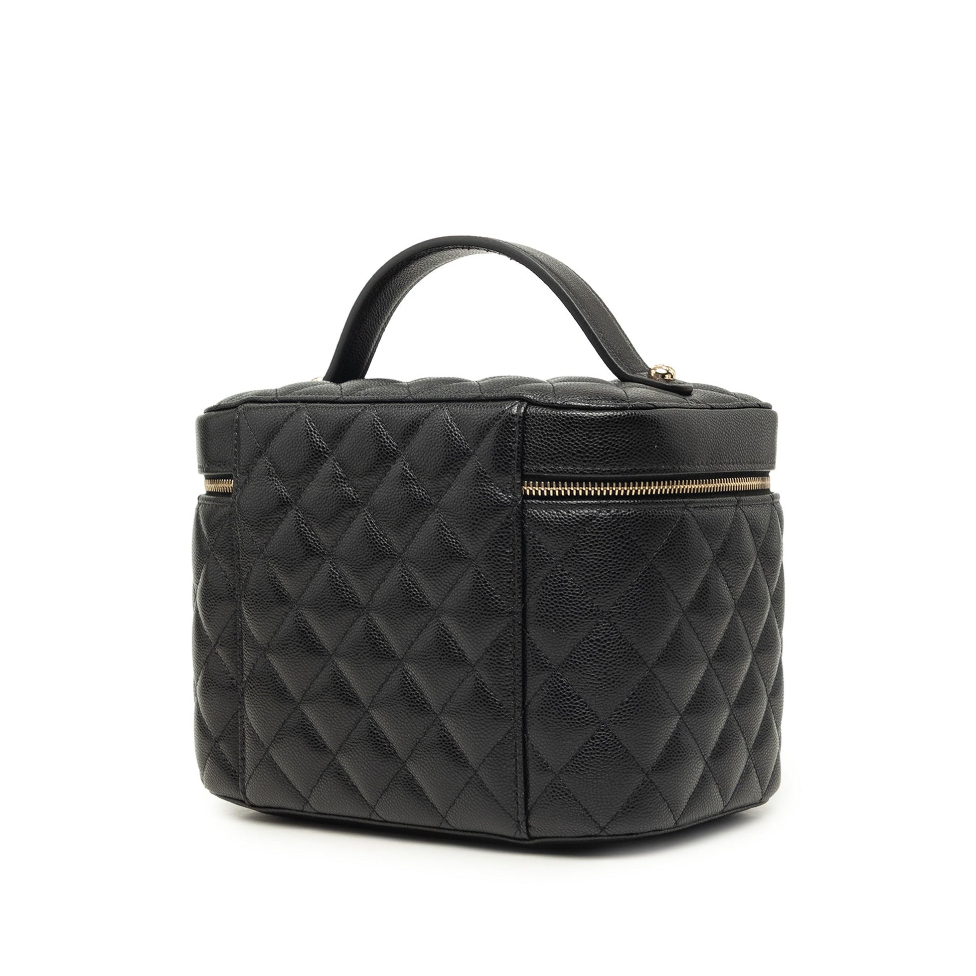 Chanel Medium CC Quilted  Caviar Vanity Case