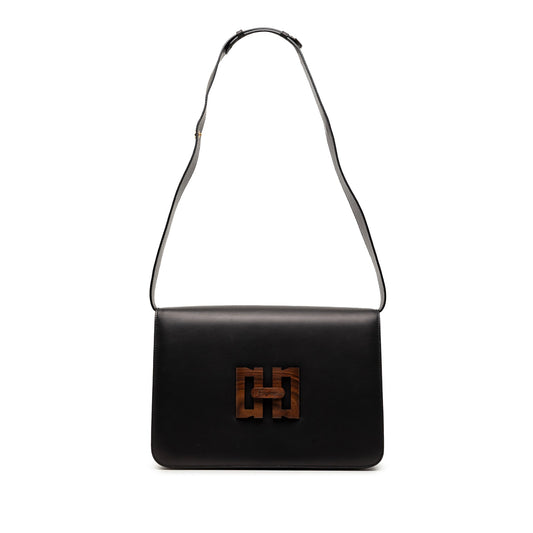 Ferragamo Leather Wooden Gancini Shoulder Bag