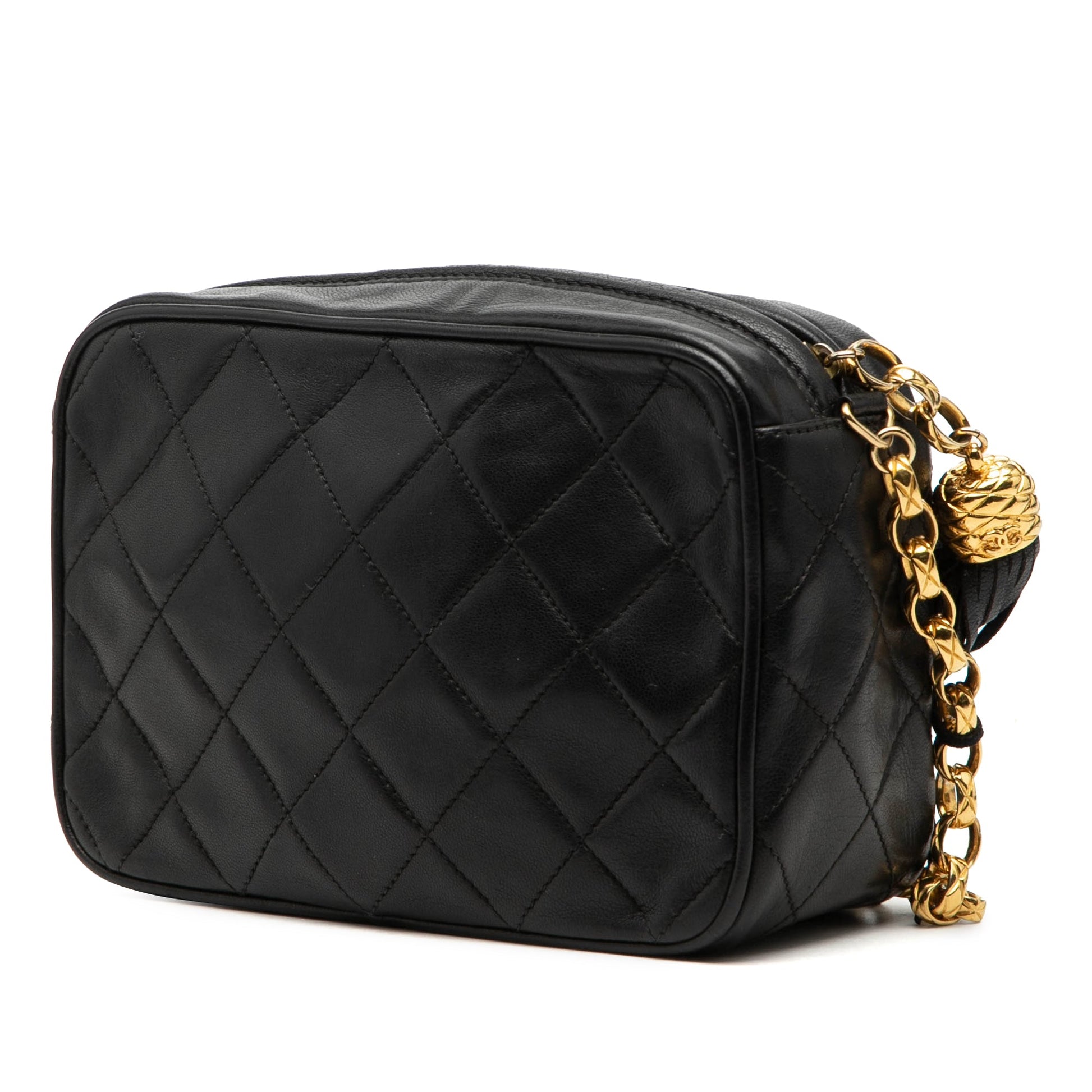 Chanel CC Quilted Lambskin Tassel Camera Bag
