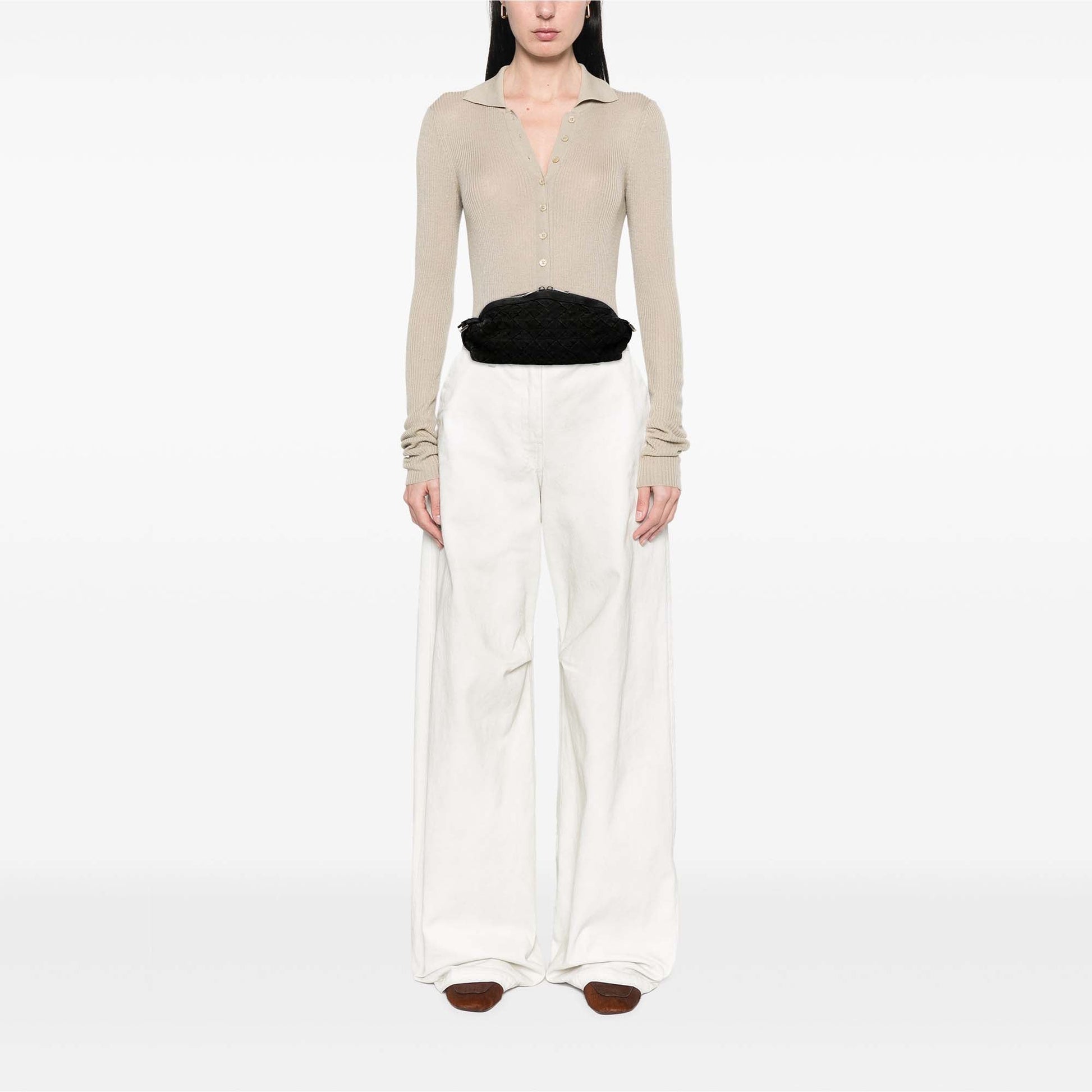 Bottega Veneta Canvas Intrecciato Webbing Belt Bag