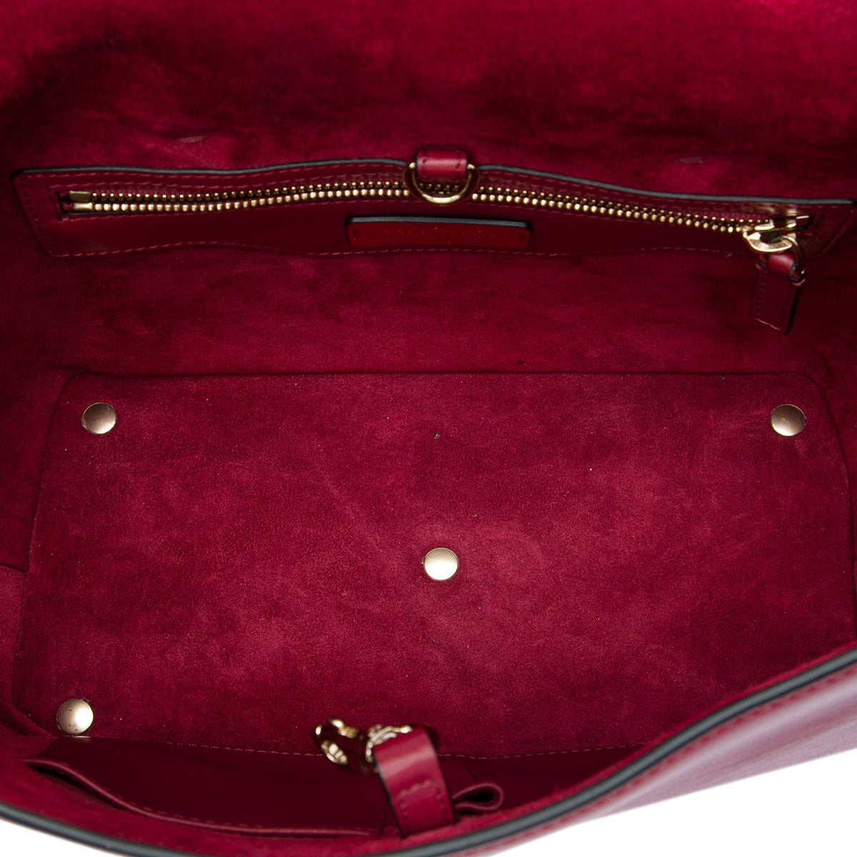 Valentino Leather Rockstud Demilune Satchel