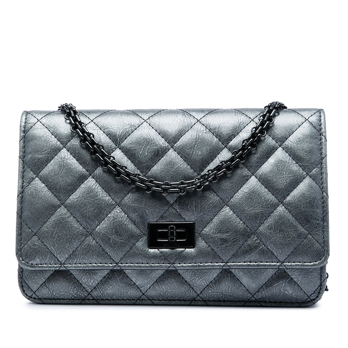 Chanel Quilted Aged Calfskin Reissue 2.55 Wallet on Chain