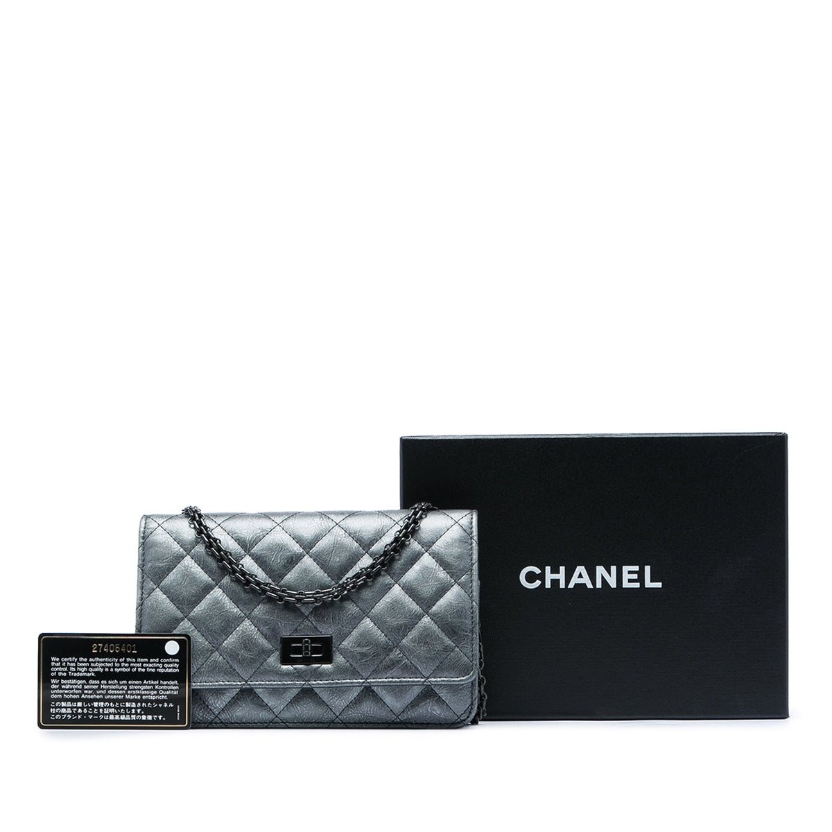 Chanel Quilted Aged Calfskin Reissue 2.55 Wallet on Chain