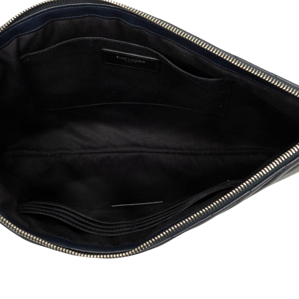 Saint Laurent Leather Chevron Monogram Document Holder