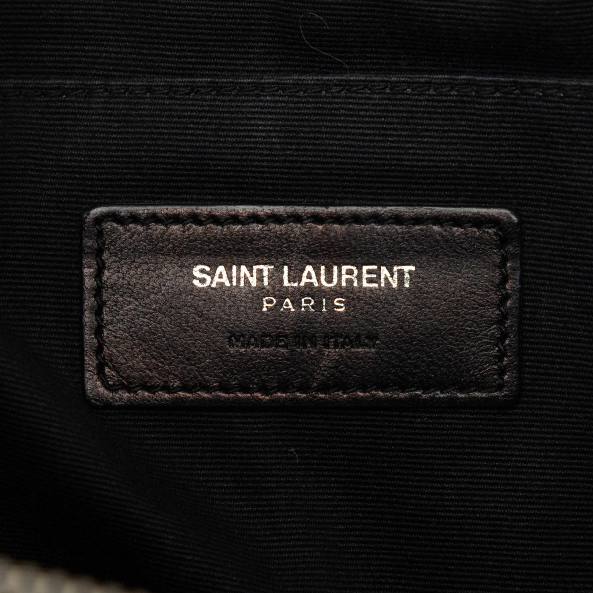 Saint Laurent Leather Chevron Monogram Document Holder