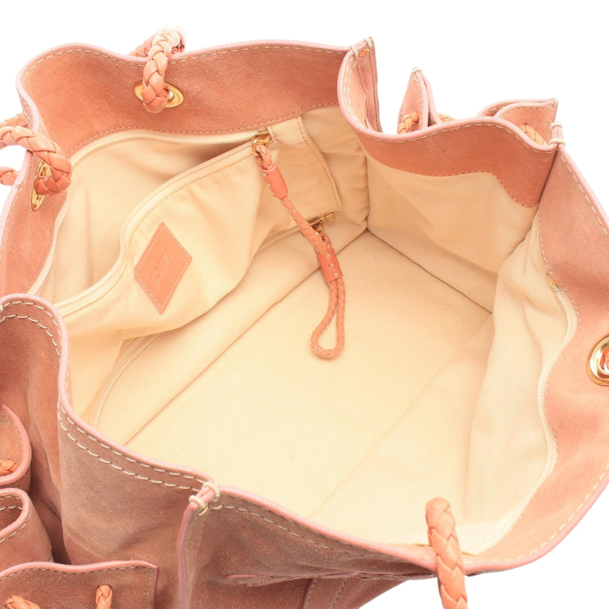 LOEWE Suede Crown Logo Shopper Tote — Pink
