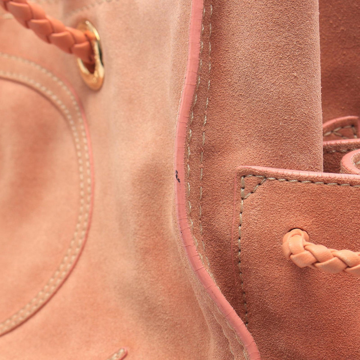 LOEWE Suede Crown Logo Shopper Tote — Pink