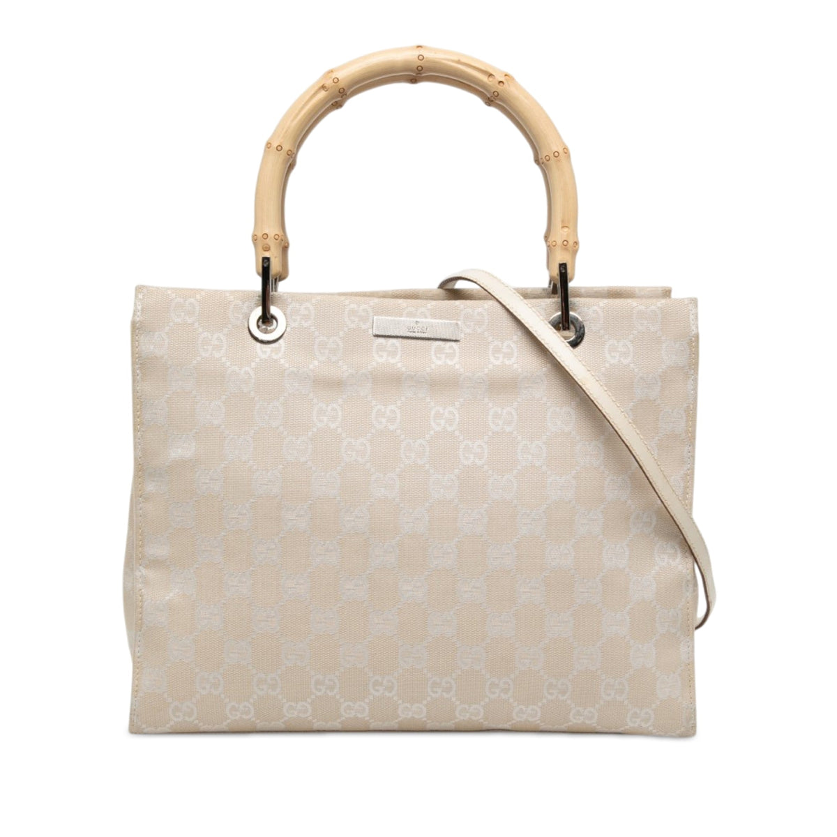 Gucci GG Canvas Bamboo Satchel — Brown