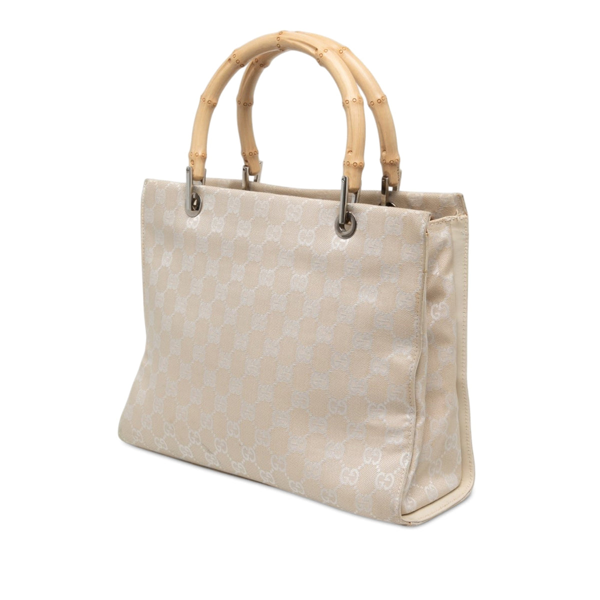 Gucci GG Canvas Bamboo Satchel — Brown