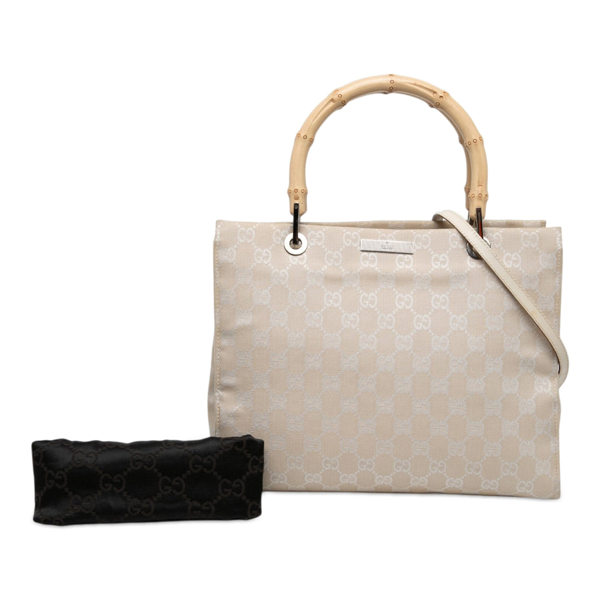 Gucci GG Canvas Bamboo Satchel — Brown