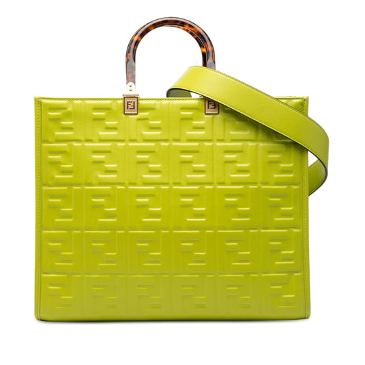 Fendi Medium Zucca Embossed Leather Sunshine Shopper Tote