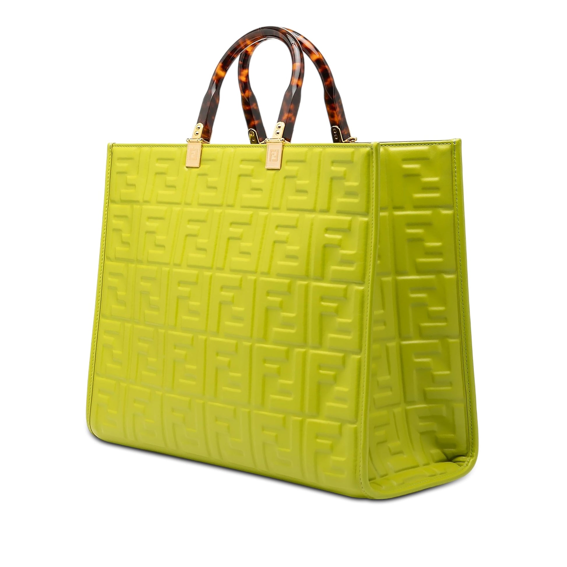 Fendi Medium Zucca Embossed Leather Sunshine Shopper Tote