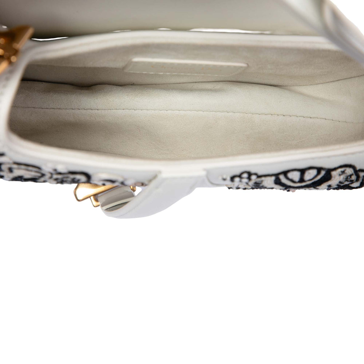 Dior Mini Calfskin Embroidered and Beaded Saddle Bag