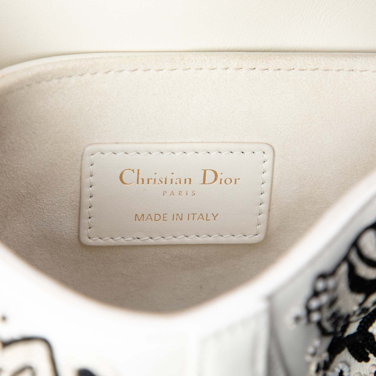 Dior Mini Calfskin Embroidered and Beaded Saddle Bag