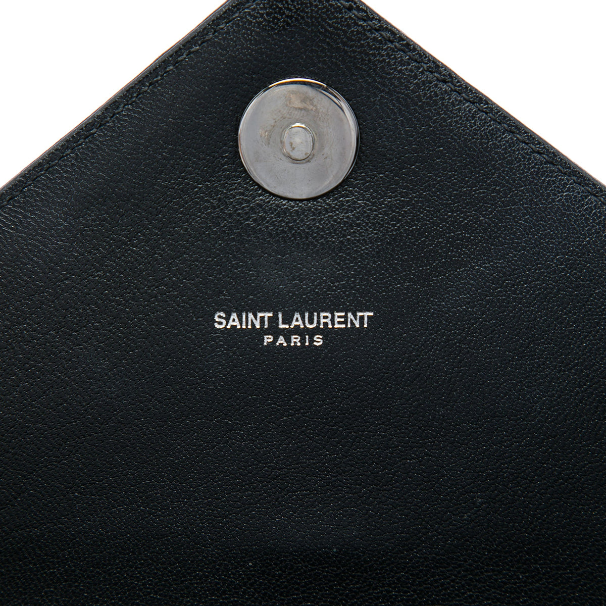 Saint Laurent Medium Chevron Sheepskin  Monogram Monochrome College Bag