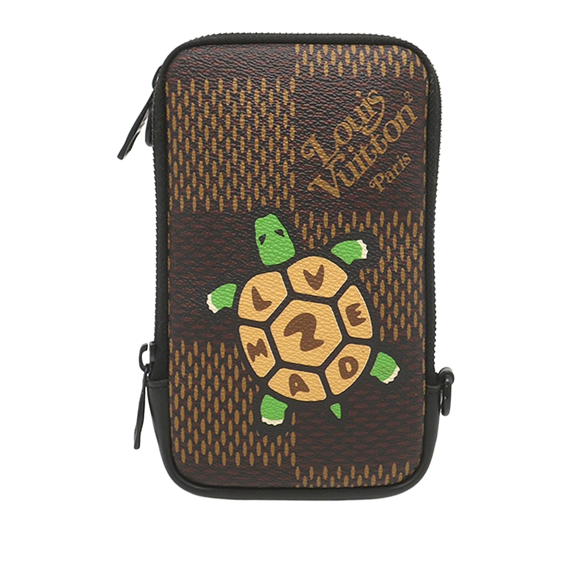 Louis Vuitton Nigo Giant Damier Ebene Tortoise Double Phone Pouch
