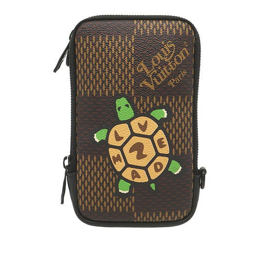 Louis Vuitton Nigo Giant Damier Ebene Tortoise Double Phone Pouch