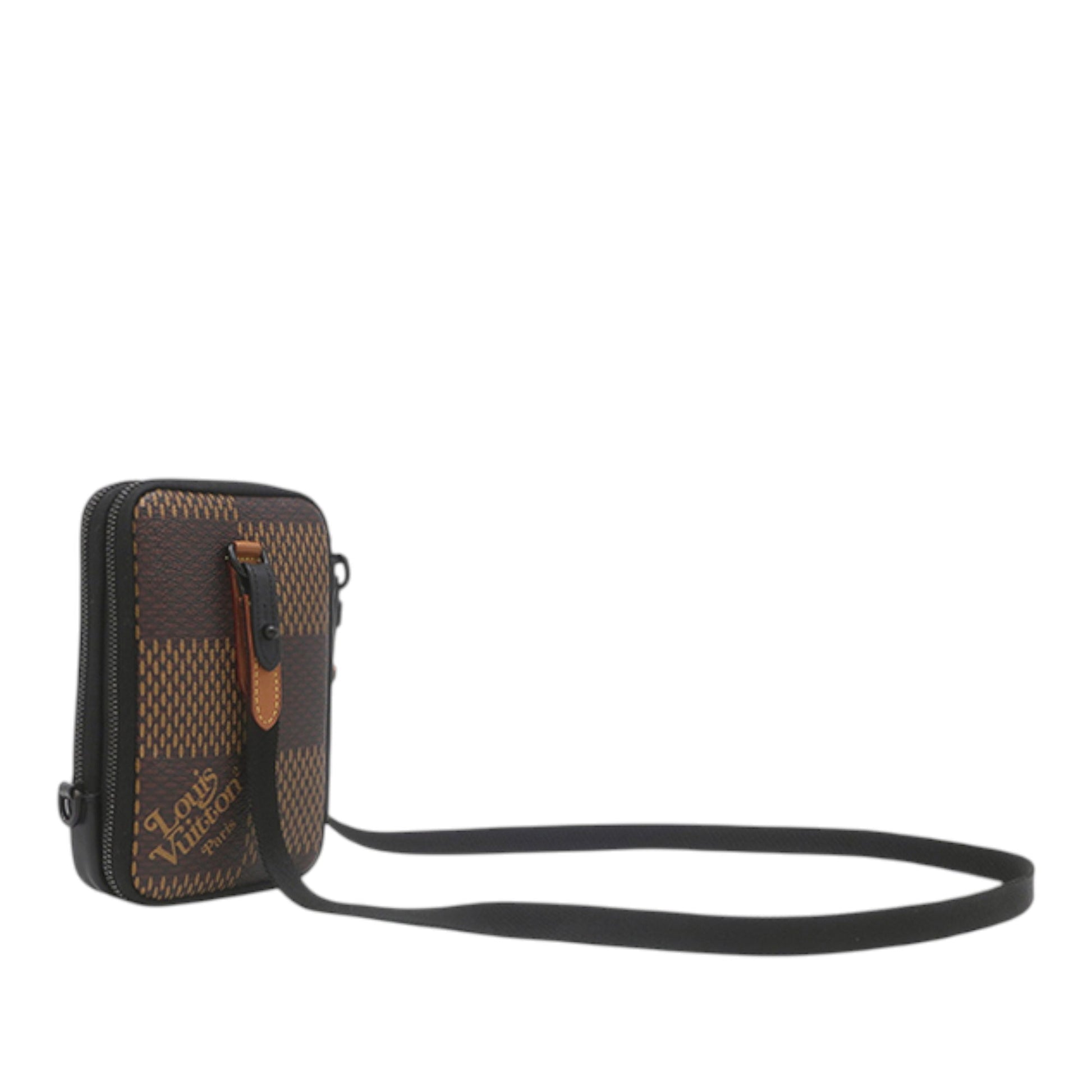 Louis Vuitton Nigo Giant Damier Ebene Tortoise Double Phone Pouch