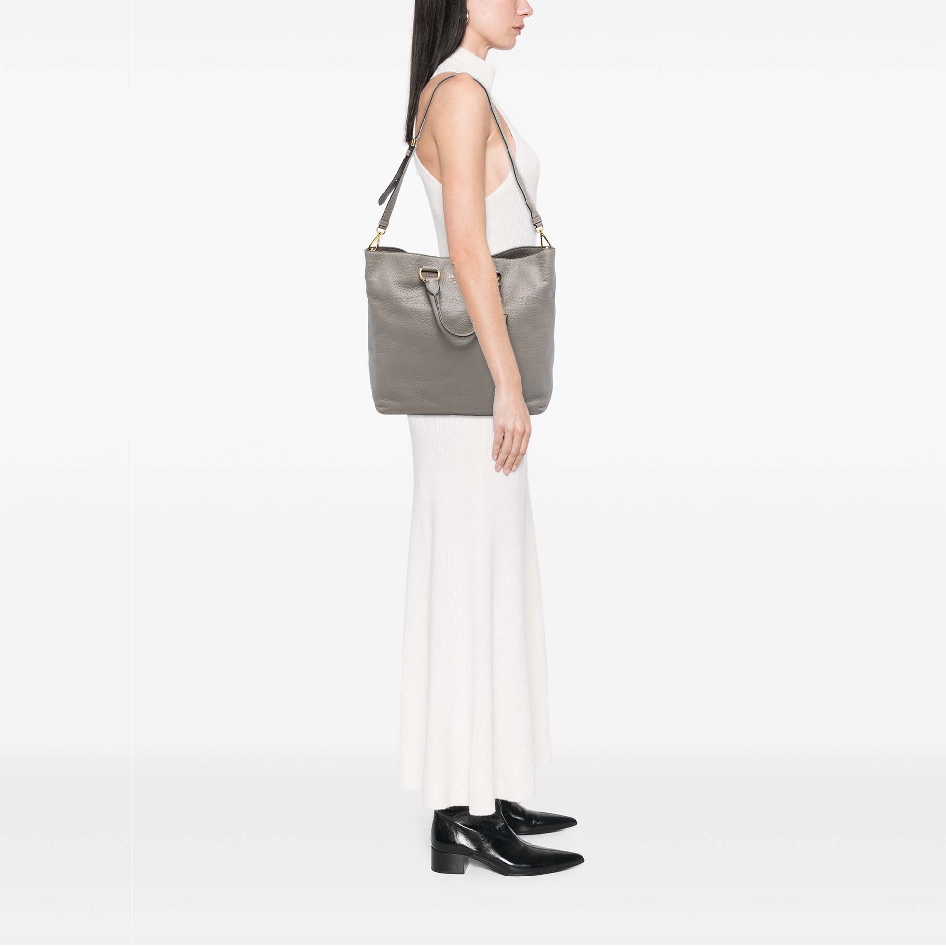 Prada Vitello Daino Open Convertible Tote
